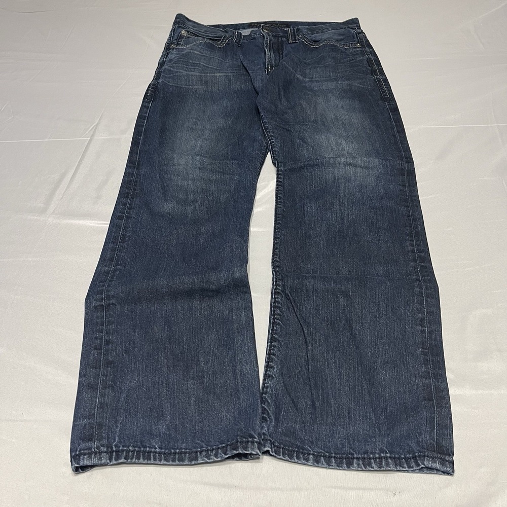 Y2K Express Blake Loose Fit Boot Cut Jeans Men's Fits (35x32) Blue Dark Denim